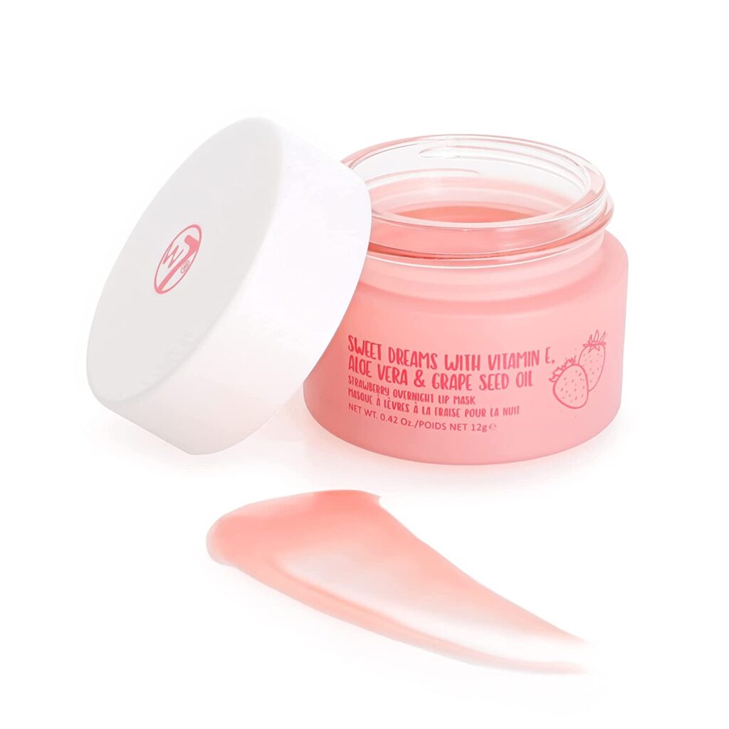 A pink pod with lip balm inside.