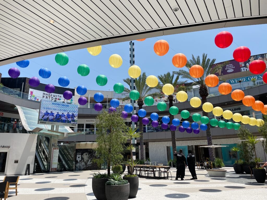 Outdoor shops at the Santa Monica Place mall.