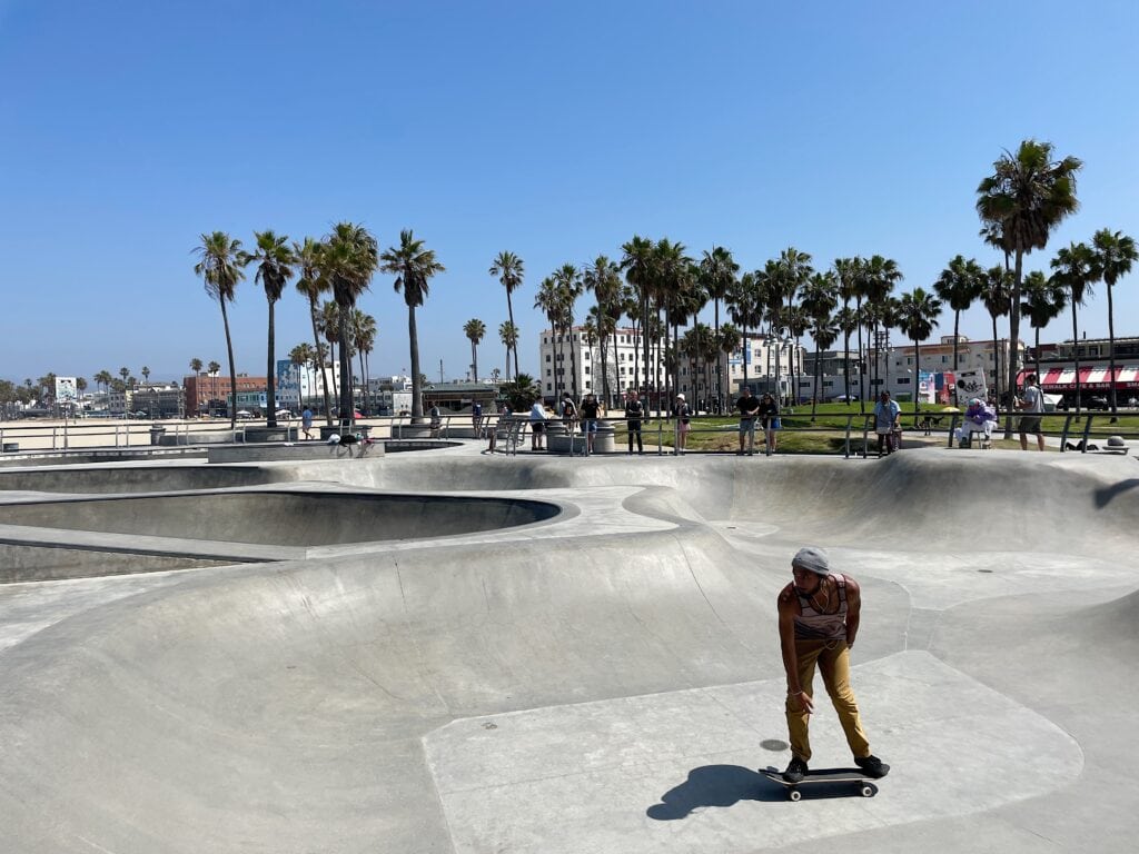 Skater at the Venice beach skate park.
